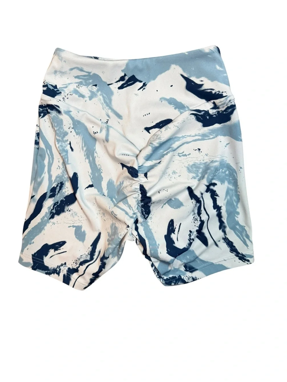 Gymshark Blue Marble Scrunch Seam Biker Shorts Size Small